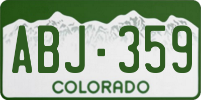 CO license plate ABJ359