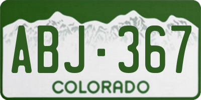 CO license plate ABJ367