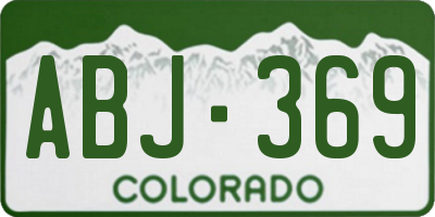 CO license plate ABJ369