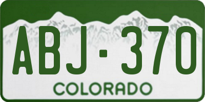 CO license plate ABJ370