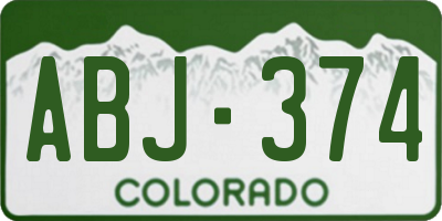 CO license plate ABJ374