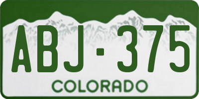 CO license plate ABJ375