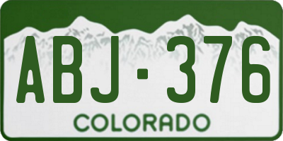 CO license plate ABJ376