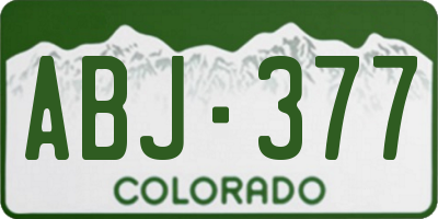 CO license plate ABJ377