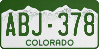 CO license plate ABJ378