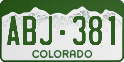 CO license plate ABJ381