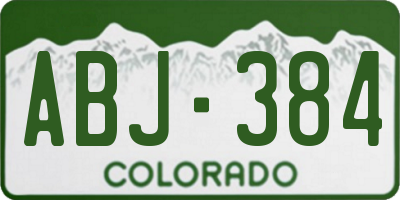 CO license plate ABJ384