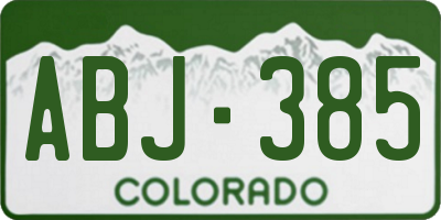 CO license plate ABJ385