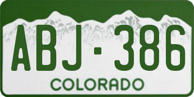 CO license plate ABJ386