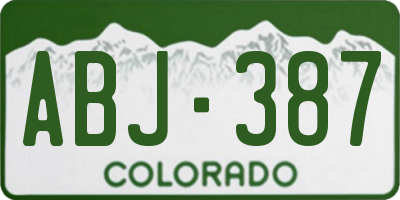 CO license plate ABJ387