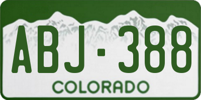 CO license plate ABJ388
