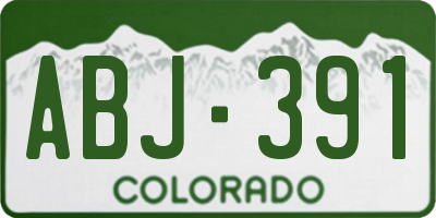 CO license plate ABJ391
