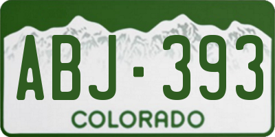 CO license plate ABJ393