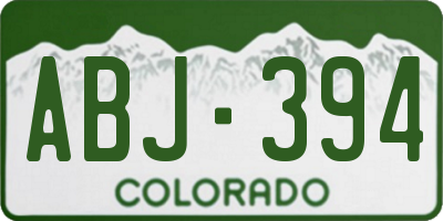 CO license plate ABJ394