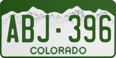 CO license plate ABJ396