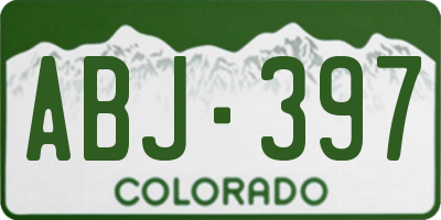 CO license plate ABJ397