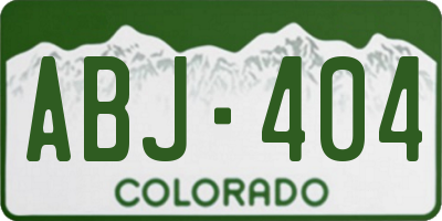 CO license plate ABJ404