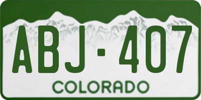 CO license plate ABJ407