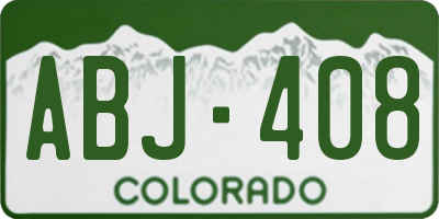 CO license plate ABJ408