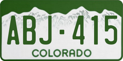 CO license plate ABJ415