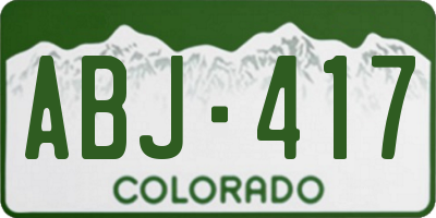 CO license plate ABJ417