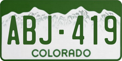 CO license plate ABJ419