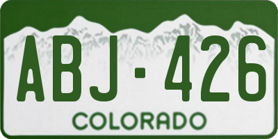 CO license plate ABJ426