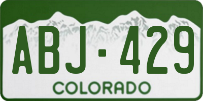 CO license plate ABJ429