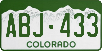 CO license plate ABJ433