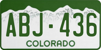 CO license plate ABJ436