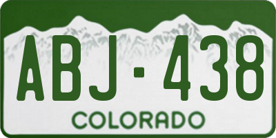 CO license plate ABJ438