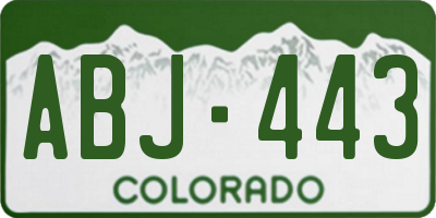 CO license plate ABJ443