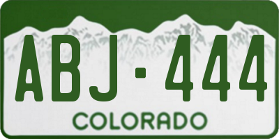 CO license plate ABJ444