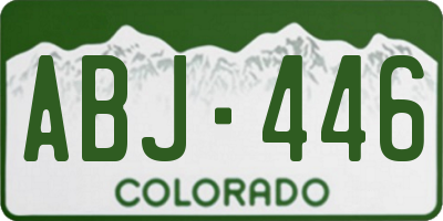 CO license plate ABJ446