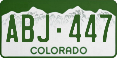 CO license plate ABJ447