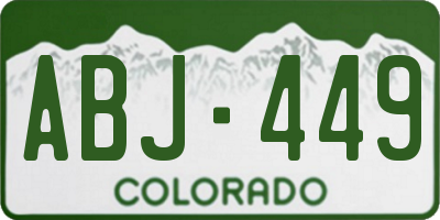CO license plate ABJ449