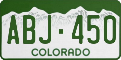 CO license plate ABJ450