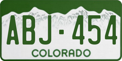 CO license plate ABJ454