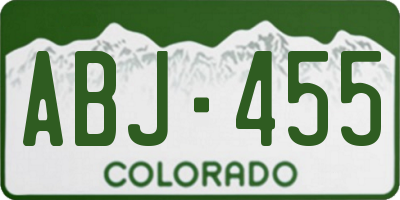 CO license plate ABJ455