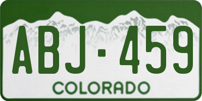 CO license plate ABJ459