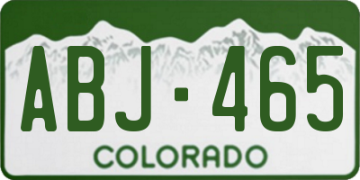 CO license plate ABJ465