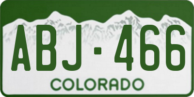 CO license plate ABJ466