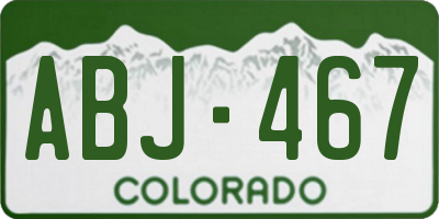CO license plate ABJ467