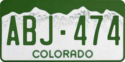 CO license plate ABJ474