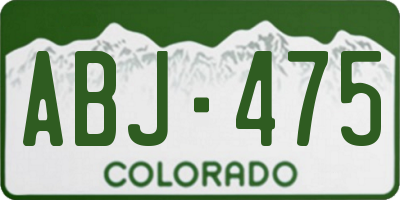 CO license plate ABJ475