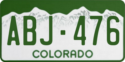 CO license plate ABJ476