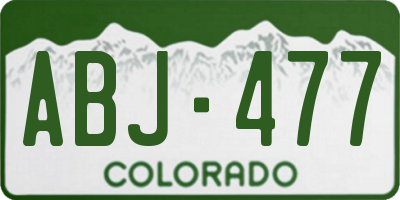CO license plate ABJ477
