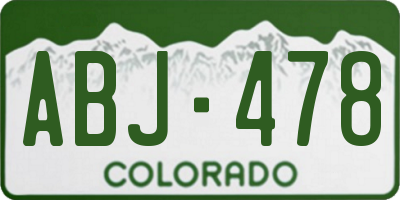 CO license plate ABJ478