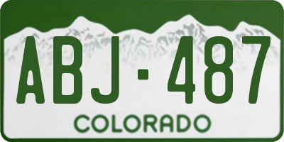 CO license plate ABJ487