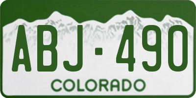 CO license plate ABJ490